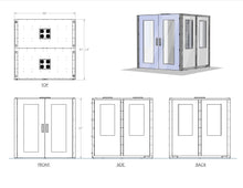 Load image into Gallery viewer, Meeting Room Office Pod 'Tilbury XL' by Getawayer Canada. Privacy pod for interviews, team meetings, work, and more. 2025 model year with side and back windows.
