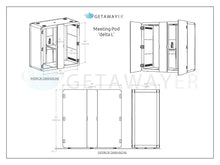 Load image into Gallery viewer, Dimensions of the soundproof booth and meeting pod 'delta L'