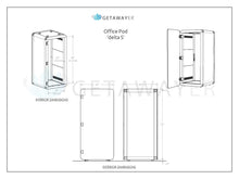 Load image into Gallery viewer, Dimensions of the office phone booth 'delta S'