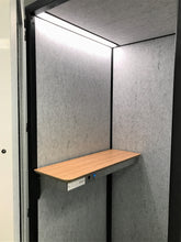 Load image into Gallery viewer, Office phone booth 'Tilbury S' marble grey interior with combo-desk.
