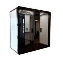 Load image into Gallery viewer, Soundproof office booth, meeting pod &#39;delta L&#39; by Getawayer Canada Inc. Now available in the USA. Portable office pod. Privacy booth. Individual workstation.

