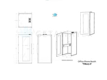 Load image into Gallery viewer, Office Phone Booth &#39;Tilbury S&#39;. Privacy pod dimensions. Soundproof booth drawing. USA Canada
