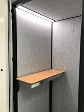Load image into Gallery viewer, Office phone booth &#39;Tilbury S&#39; marble grey interior with combo-desk. 
